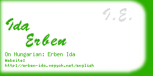 ida erben business card